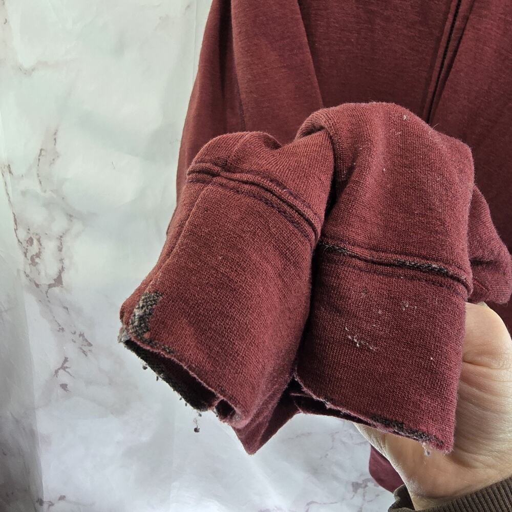 Ibex Hoodie Mens Large Red Zip Jacket Zip Merino Wool Maroon - Picture 11 of 14